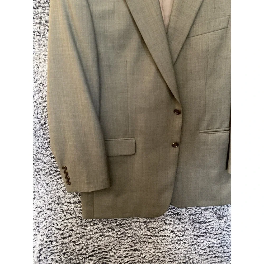 Lauren Ralph Lauren Sport Coat Blazer Mens 44R Wool Mark Tan, Made India